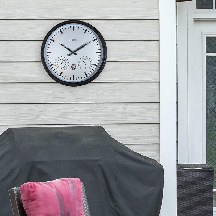 Настінний годинник NeXtime 4306ZW, пластик, чорний, 50.8 см