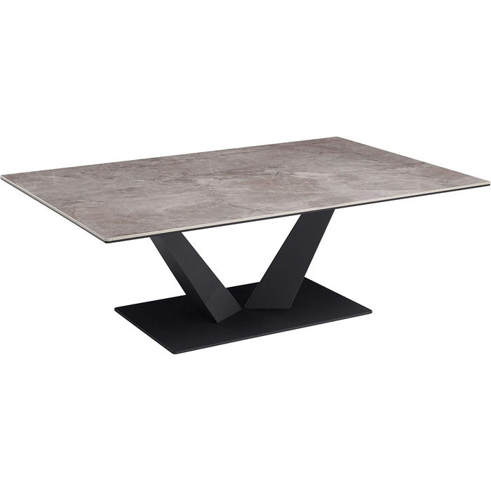 Журнальний столик Stella Trading Gisele з керамічною поверхнею та металевим каркасом, антрацит - високоякісний диванний столик для вашої вітальні - 120 x 40 x 80 см (Ш/В/Г)