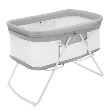 Дитяче ліжечко UBRAVOO, дитячі ліжечка та колиски 2-в-1, легко складане дорожнє ліжечко з матрацом у комплекті, багатофункціональна колиска для новонароджених - сіра