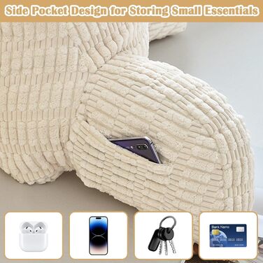 Подушка для читання зі спинкою для ліжка та дивана Ергономічна спинка 80x55 см для дорослих, для читання, перегляду телевізора та ігор (бежева)