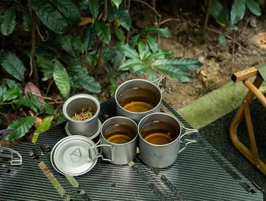 Титанова одношарова чашка для чаю та кави Boundless Voyage, портативний посуд для напоїв на відкритому повітрі, 220 мл, 350 мл, 500 мл (Ti3059D-500ml)