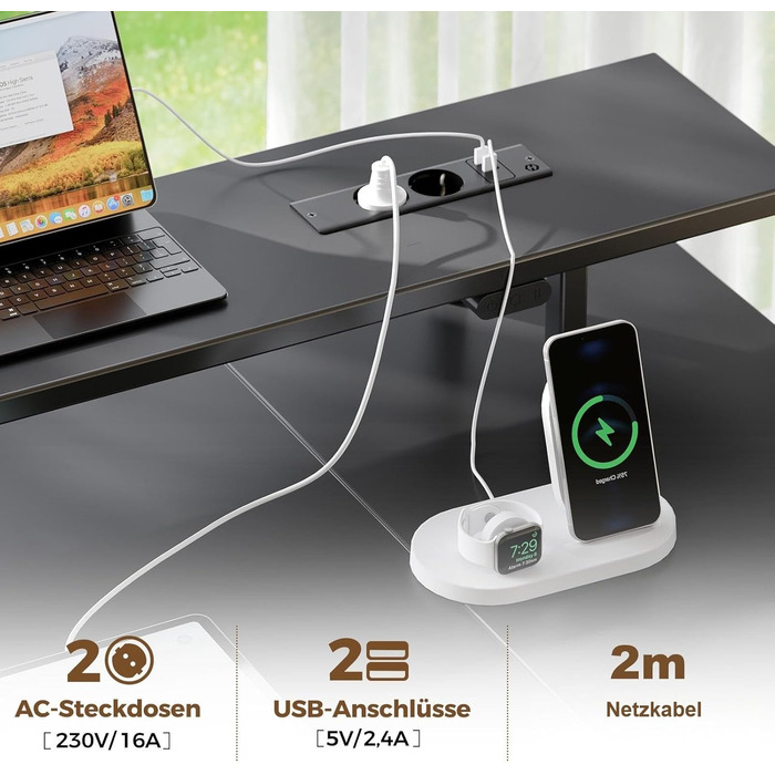 Письмовий стіл Rolanstar з 4 шухлядами та 3 полицями, комп&39ютерний стіл з розетками та світлодіодним освітленням, L-подібний ігровий стіл для спальні, вітальні, домашнього офісу, офісу (чорний, 140 см) Чорний 140 см