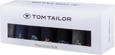 Шкарпетки TOM TAILOR - 7 пар бавовняних шкарпеток для щоденного носіння та відпочинку - прості чоловічі шкарпетки з інструкцією для сортування - розміри 39-42 та 43-46, сірі 43-46