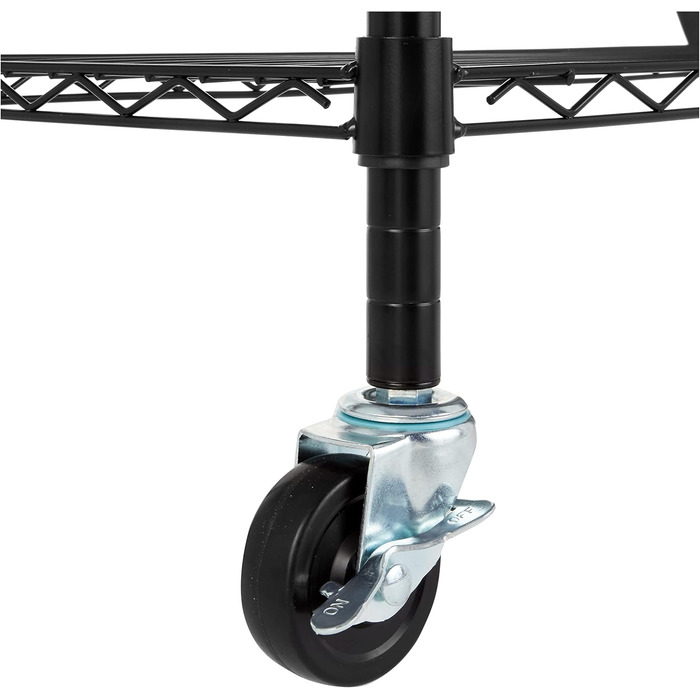 Блок для зберігання Storeo Basics з 5 полицями, на колесах 10,2 см, з регульованими по висоті полицями та ніжками, максимальна вага 680 кг, чорний, 35,6 x 76,2 x 162,2 см (Г x Ш x В) чорний 30Д x 14Ш x 64,75В з колесами