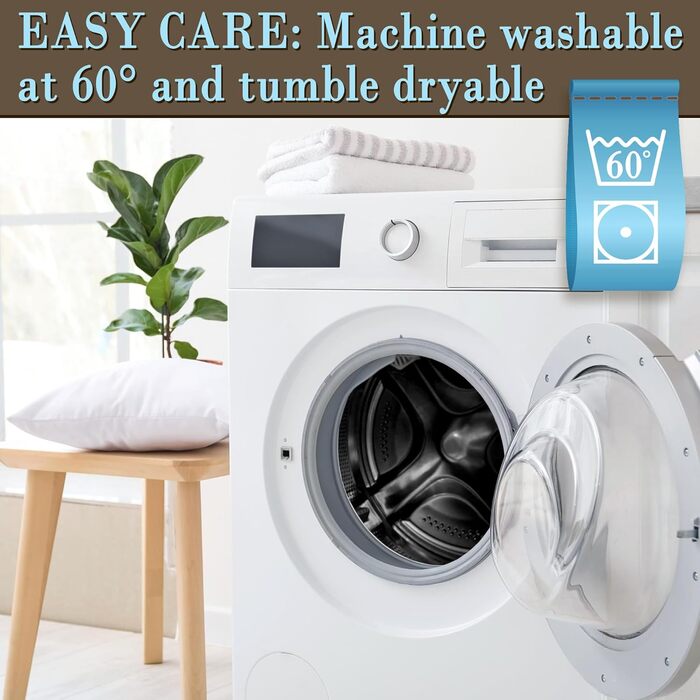 Бавовняні подушки FAM&39Home 65x65, 2 шт., дихаючі подушки, що можна прати, 65x65, подушки з порожнистого волокна з поліестеру, наповнювач для подушок, підходить для алергіків