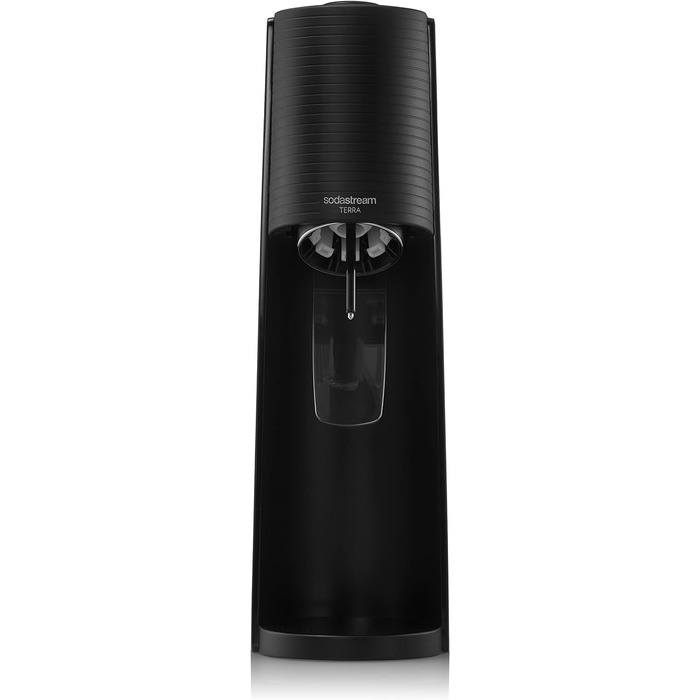 Виробник газованої води Terra Value Pack x2 з 2 пляшками, які можна мити в посудомийній машині, 1 л і 1 циліндром CO2 Quick Connect об'ємом до 60 л, чорний матовий