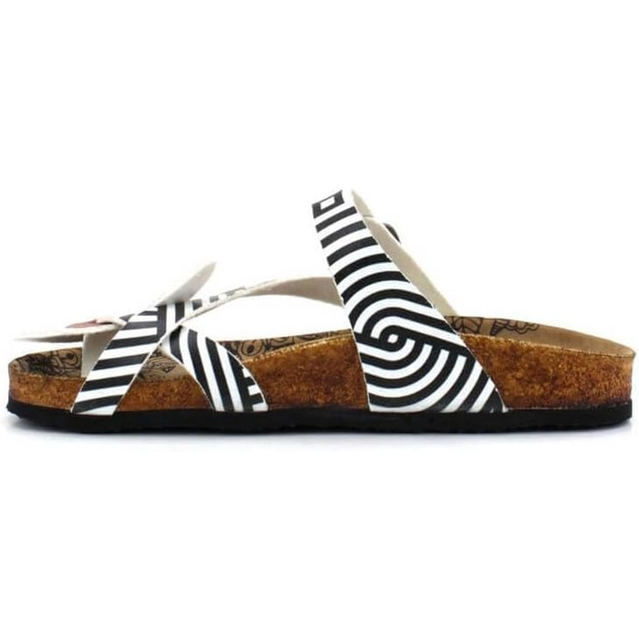 Жіночі повсякденні пляжні сандалі GOBY з регульованим ремінцем зручні, водонепроникні сандалі для літа, підтримка підошовного фасціїту, розмір 40 EU, чорно-білий дизайн