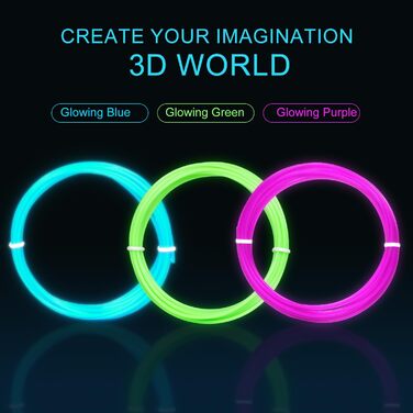 Нитка для 3D-ручки Kretrum 40 кольорів PLA 1,75 мм Нитка для 3D-друку, сумісна з 3D-ручкою MYNT3D SCRIB3D Кожен колір 3M Загальна 394 фути включає нитку, що світиться, і прозору нитку