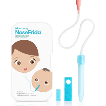 Аспіратор для носових виділень Frida Baby NoseFrida, вкл. 4 гігієнічні фільтри та коробка для зберігання, дитина від 0 міс