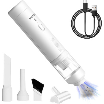 Акумулятор для ручного пилососа KEVIAN, ручний пилосос 12000Pa акумуляторний з швидкою зарядкою USB-C, автомобільний пилосос 2 в 1