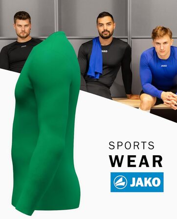 Футболка JAKO Function з довгим рукавом унісекс, розмір L, зелена