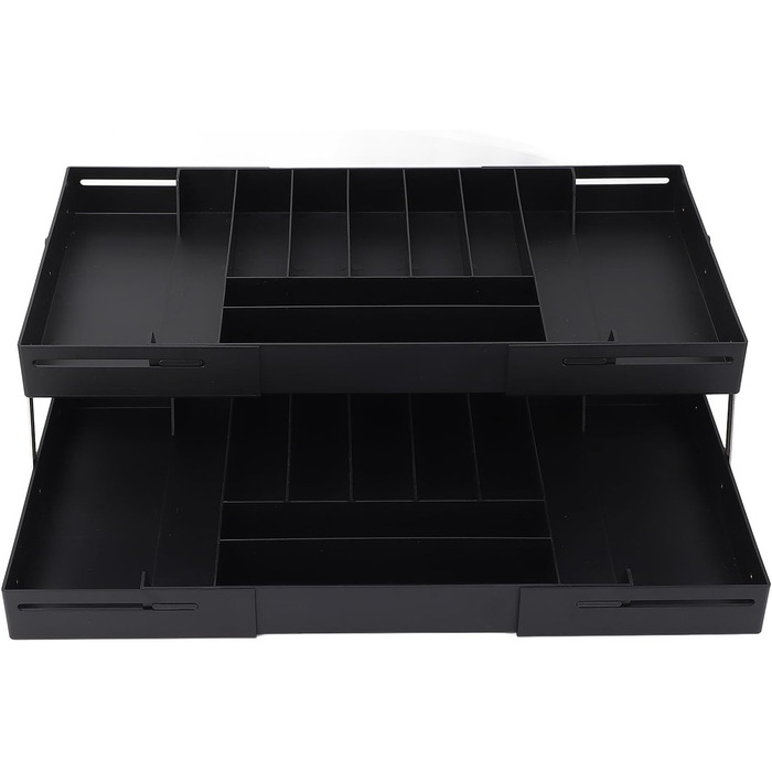 Розширюваний органайзер для столу, стильний, компактний лоток для зберігання речей, багатофункціональний для кухонного туалетного столика, виготовлений з високоякісного матеріалу (чорний)