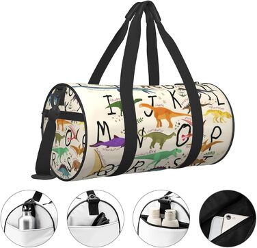 Дорожня сумка Tower Paris, кругла, великої місткості, легка та міцна, ідеальний подарунок для походів, відпустки, ділових поїздок та іншого. Стильний дизайн з динозаврами, універсальний розмір.