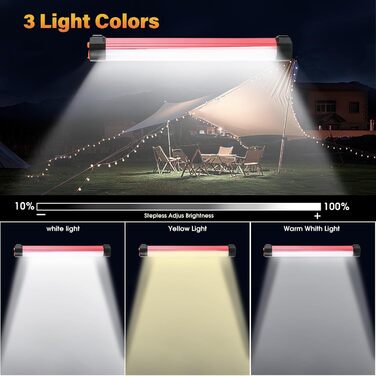 Ліхтар для кемпінгу LETOUR, акумуляторний кемпінговий ліхтар з 4 режимами, світлодіодний кемпінговий ліхтар, кемпінговий ліхтар з 3 рівнями яскравості, зовнішні кемпінгові ліхтарі, ліхтарі для кемперів, надзвичайно великий