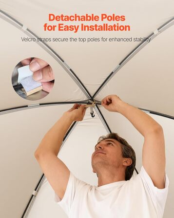 Намет-будинок VEVOR, 3 x 2,8 м, 4-8 осіб, розкладний намет для забезпечення приватності, портативний, екранований, з сумкою для перенесення, сітчастими бортами, кілками для землі, для саду, патіо, заднього двору, активного відпочинку на свіжому повітрі, б