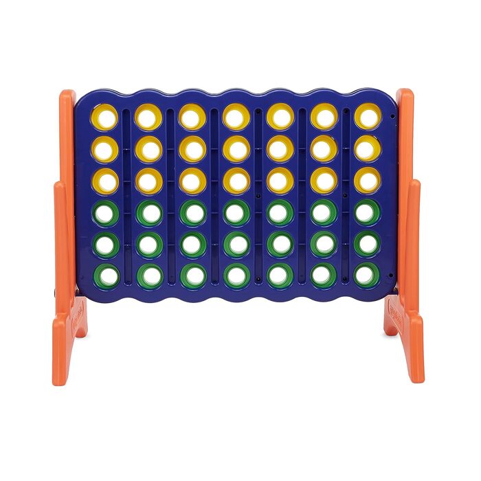 Гра 4 у ряд від Storeo Basics, видання Junior Giant, без BPA, для дітей та дорослих, з футляром для перенесення, чудовий подарунок, синій, жовтий, червоний, зелений, великий розмір