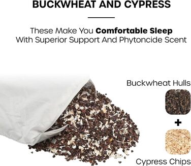 Корейська гречана подушка BTS JK&39s Pick (Begozani), регульована циліндрична подушка (30,5 x 10,2 см) з органічною наволочкою, дихаюча для прохолодного сну, валик для шиї для сну на боці та спині