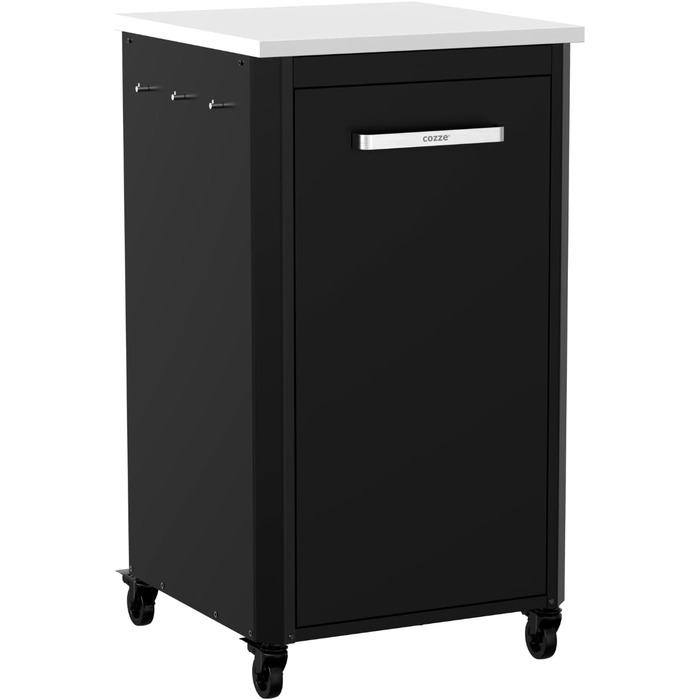 Вулична кухня cozze Висота 110 см Стільниця з нержавіючої сталі Модульна конструкція З місцем для зберігання та гачками Всепогодна та міцна Для печі для піци та гриля 90537