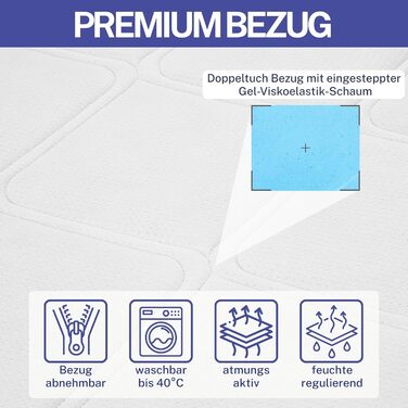 Матрац Arensberger RELAXX 160x200 см Матрац з холодної піни з 3D-піною з ефектом пам&39яті Ергономічна висота 25 см Реверсивний рівень жорсткості H2/H3 Чохол з гелевого пінопласту Згортальний матрац 160x200 см, точкова еластичність, COMFORT PLUS 160 x 200