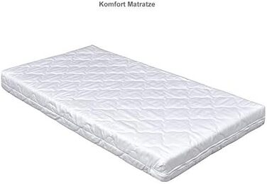 Дитяче ліжечко, що трансформується в дитяче ліжко, біле, 140x70 см, шухляда, матрац з мотивом &quotСолодкі сни&quot (з комфортним матрацом 140x70x9 см)