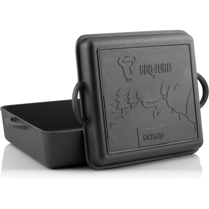 Голландська каструля для духовки чавунна каструля 10,8 л попередньо приправлена каструля для смаження з кришкою DOSQF