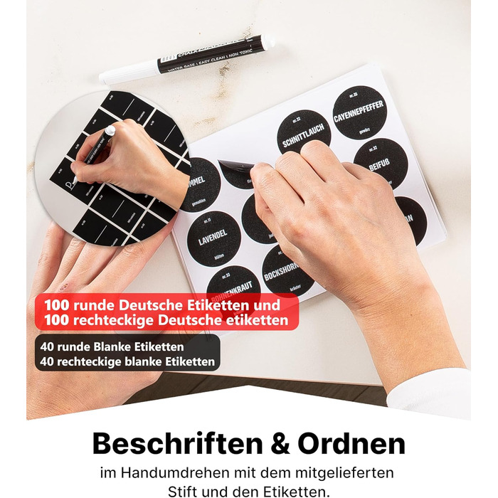 Настінна підставка для спецій Deco haus (свердління не потрібне) З 24 БАНКАМИ ДЛЯ СПЕЦІЙ ТА ЕТИКЕТКАМИ - Підвісна підставка для спецій, комплект з 4 шт. - Чорний тримач для спецій (свердління не потрібне) - Органайзер для спецій - Кришки з нержавіючої ста