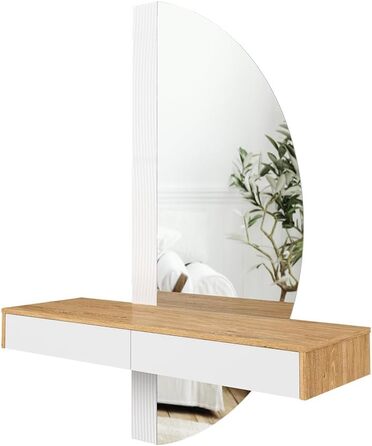 Туалетний столик Vicco Melisa, дуб/білий, 120 см зі світлодіодним підсвічуванням Білий зі світлодіодним дзеркалом