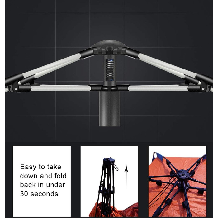 Пляжний намет Oileus XL для 4 осіб портативний намет від сонця для пляжу з сумкою для перенесення, кілочками, 6 мішками з піском, захист від ультрафіолету для риболовлі, походів, кемпінгу, водонепроникний, вітрозахисний, помаранчевий