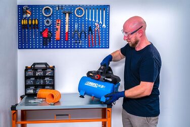 Малошумний портативний повітряний компресор EASE-AIR 6, Безмасляний повітряний компресор, Максимальний тиск 8 бар, Потужність 0,75