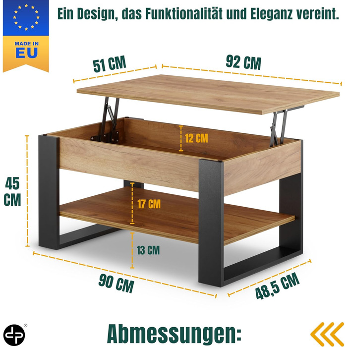 Журнальний столик з регульованою висотою та місцем для зберігання Розкладний стіл для вітальні Журнальний столик з регульованою висотою Розсувні журнальні столики Стіл для вітальні з дуба (чорний дуб)