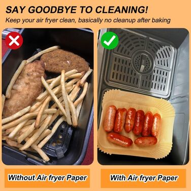 Папір для випічки мультипечі BYKITCHEN 150 шт. для фритюрниці Ninja Flex Dual Zone AF500EU 10.4 л, аксесуари для фритюрниці Ninja Foodi AF500EU AF500EUCP, також сумісний із Cecotec Dual 9000 9L Oversize