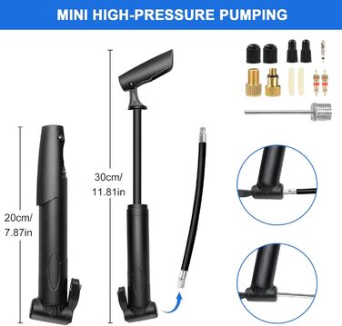 Набір велосипедних інструментів, мультиінструмент 16-в-1 з водонепроникною кришкою, міні-насос, 12 гумових накладок з клейким покриттям, практичне місце для зберігання