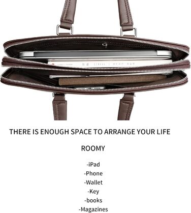 Чоловіча ділова сумка FSD.WG, водонепроникний шкіряний портфель, сумка для ноутбука на плече для бізнесу, школи, подорожей, знімни