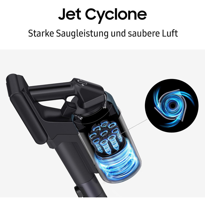 Акумуляторний пилосос Samsung Jet 95 Akku PetPRO, 210 Вт, вкл. запасний акумулятор, автономну зарядну станцію Z-Station та інші ак