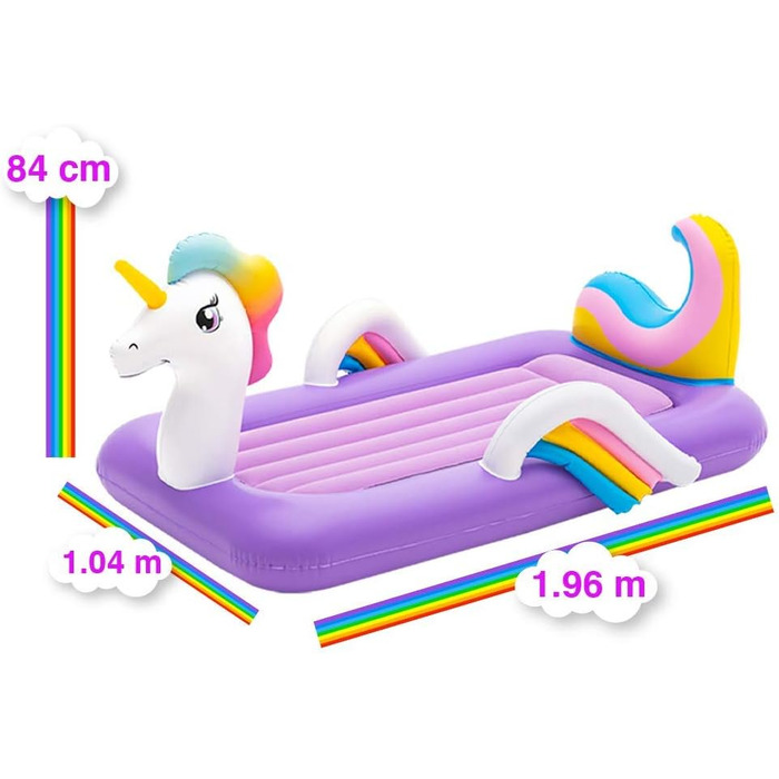 Дитяче ліжко Bestway Up, In & Over, Єдиноріг, 196 x 104 x 84 см, Фіолетовий 196 x 104 x 84 см Фіолетовий