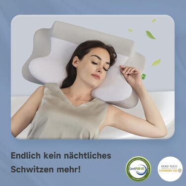 Подушка для шиї Z-hom, ергономічна подушка для шиї з піни з ефектом пам&39яті, подушка для сну на боці, спині та животі, ергономічна подушка для сну на боці (60 x 39 x 10/12 см)