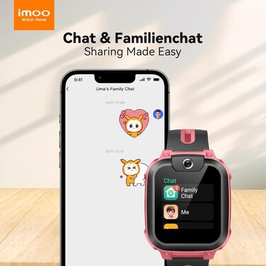 Розумний годинник imoo Z1 для дітей, дитячий смарт-годинник-телефон 4G з тривалими відео- та телефонними дзвінками, GPS-годинник з відстеженням місцезнаходження в режимі реального часу та водонепроникністю IPX8 (рожевий)