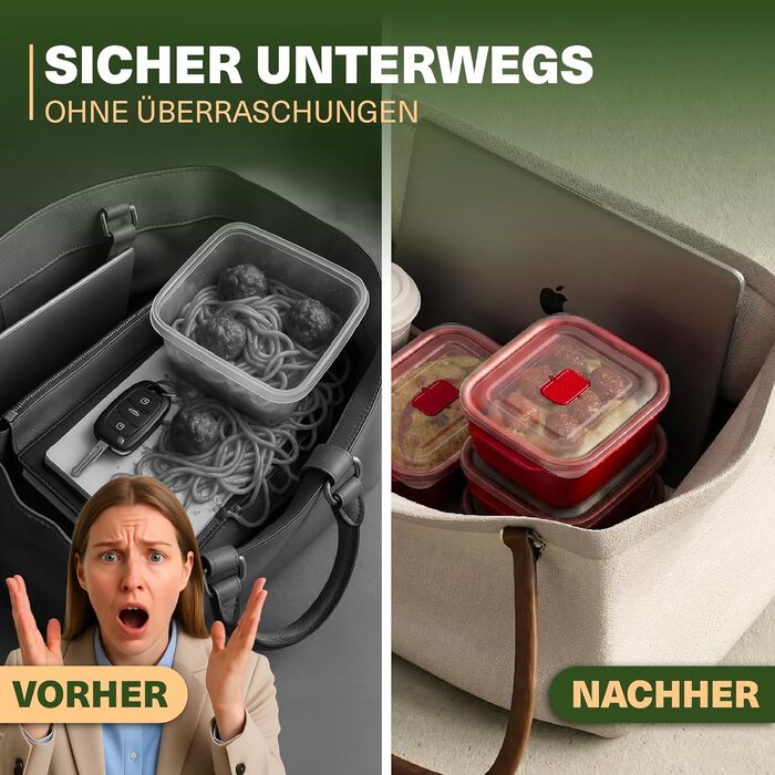 Контейнери для мікрохвильової печі Heat&39n Go, набір з 5 шт. , 2,2 л, квадратні контейнери для приготування їжі з кришками та отворами для пари, штабелюються, можна мити в посудомийній машині, для обідів у офісі та в дорозі, червоні, 5 x 2200 мл