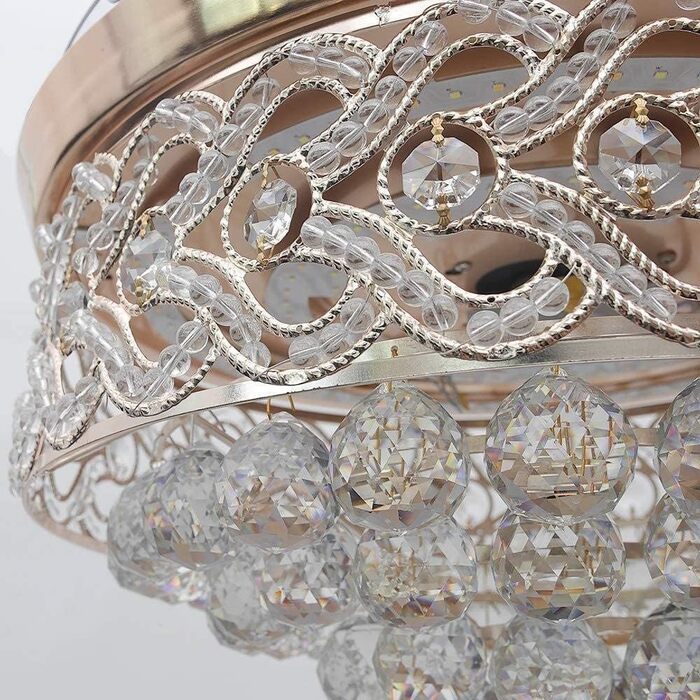 Тихий вентилятор лампа кришталевий стельовий вентилятор зі світлом 3 швидкості 3 кольори з пультом дистанційного керування вентиля