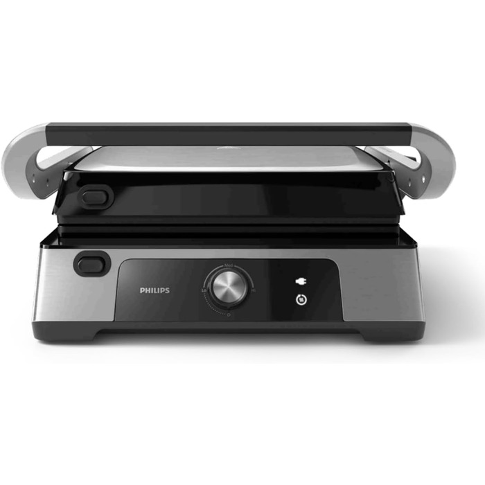 Контактний гриль Philips антипригарне покриття, регулювання температури 60C200C, розкладний корпус 180