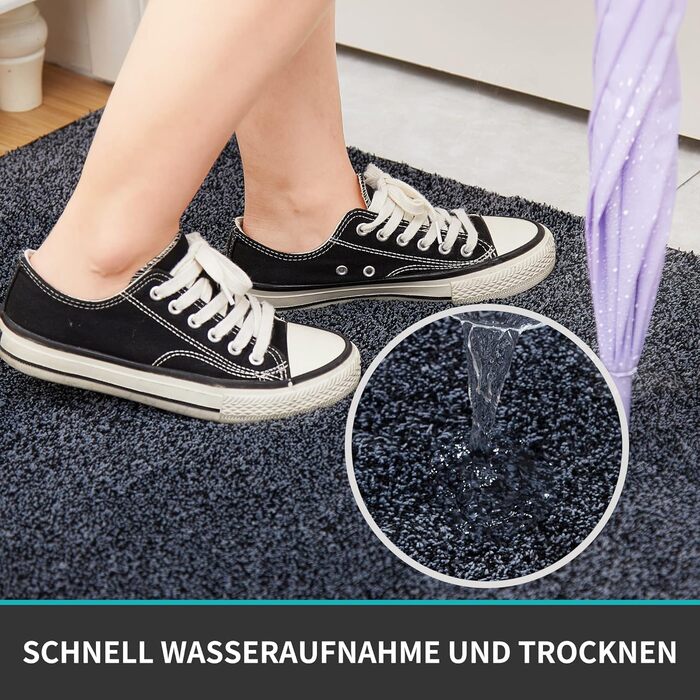 Килимок для дверей COSY HOMEER для приміщень 50 x 80 см, м'який абсорбуючий і брудовідштовхуючий килимок нековзний, низькопрофільн