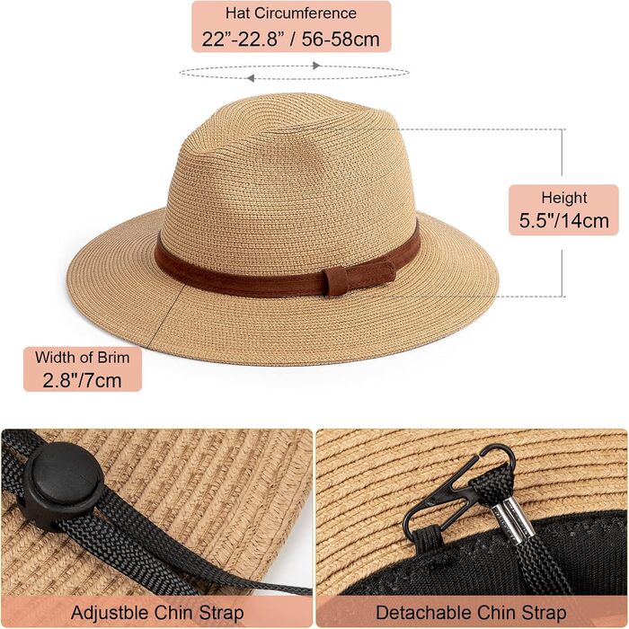 Жіноча панама-капелюх Fedora, пляжний сонцезахисний капелюх із широкими полями, солом&39яний капелюх-згорток UPF 50 M, пояс із широкими полями хакі