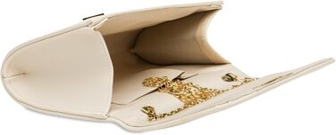 Елегантне клатч-конверт Caspar TA389 для вечірок, бежевий колір, з довгим ланцюжком