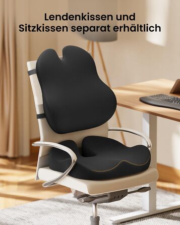 Ергономічна подушка для спини ProtoArc з піни з ефектом пам&39яті, поперекова опорна подушка для офісних крісел, автомобільних сидінь та стільців для столу, дихаюча поперекова опора з регульованими подвійними ремінцями, чорна