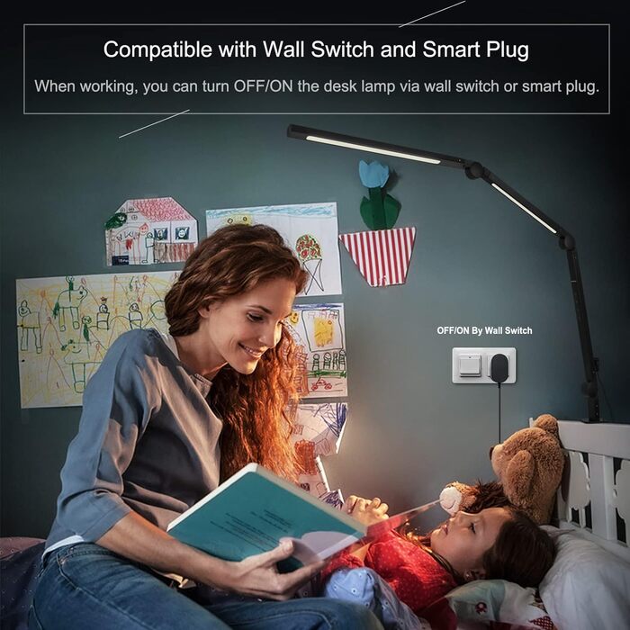 Світлодіодна настільна лампа EYOCEAN, робоче світло з поворотним кронштейном Architect Lamp, офісна настільна лампа з подвійним дж