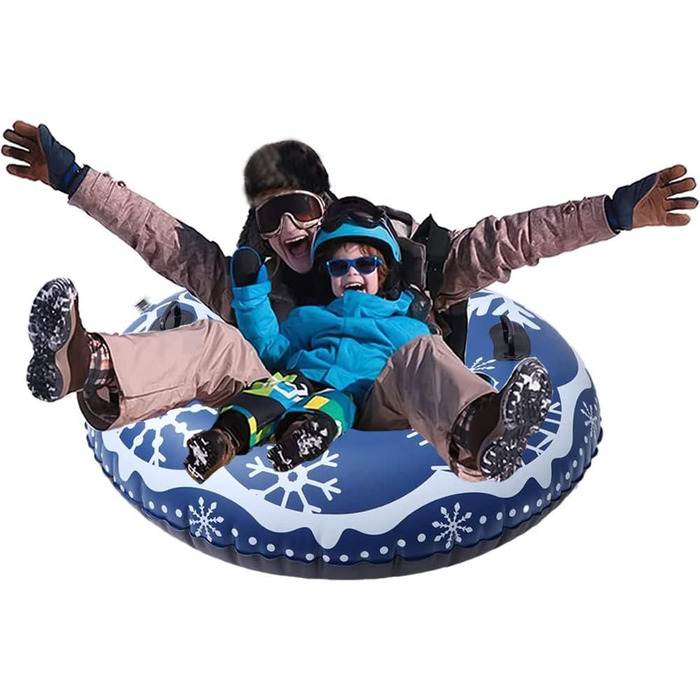 Надувні санки для дорослих дітей - JanTeelGO Snow Tube шина снігова шина розсувна шина 120см з ручками, стійка до подряпин, морозо