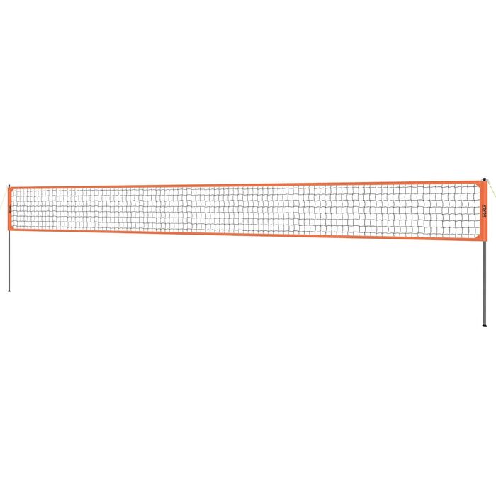 Комплект волейбольної сітки VEVOR зі збільшеним ігровим полем (9,7 x 2,4 м), портативний, з регульованою висотою, для пляжу та саду (з м'ячем та сумкою), помаранчевий