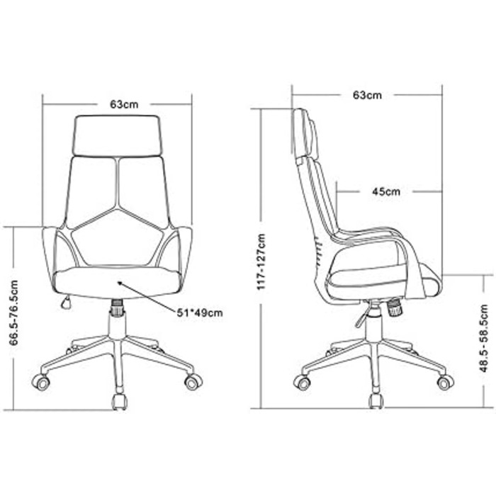 Офісний стілець SixBros. Сірий/Білий - 0898H/2253