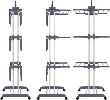 Сушарка для білизни HOMIDEC Сушарка для білизни на коліщатках, компактна - з 6 відкидними крилами і 2 обертовими бічними крилами,