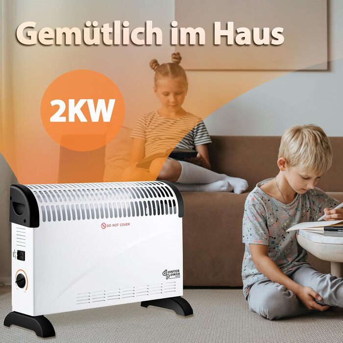 Конвекторний радіатор DONYER POWER 2000 Вт з регульованим термостатом (не минулорічний) бежевий